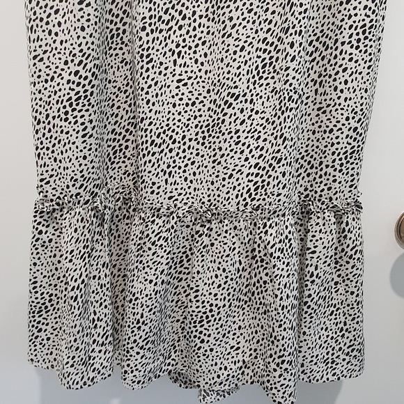 Atmos&Here black/off-white spot animal print dress size 14 - Picture 3 of 8